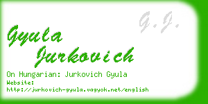 gyula jurkovich business card